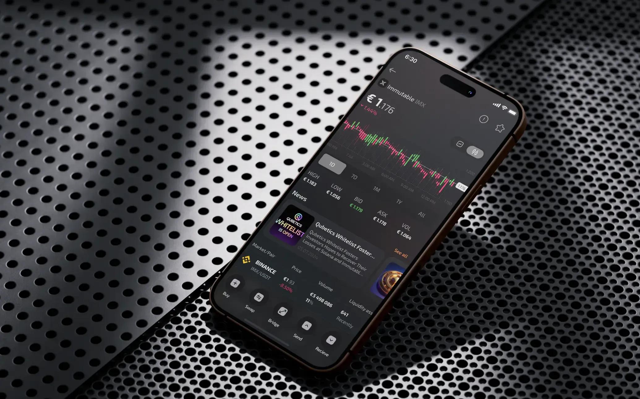 Phone with FinTech app